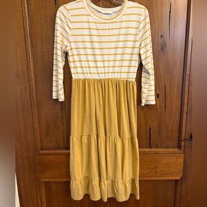Reborn J Yellow and White Striped Dress